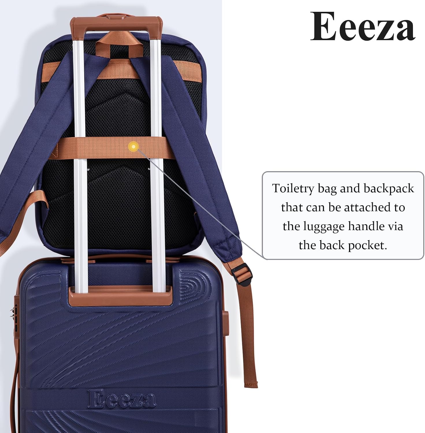 Carry On Luggage Set Suitcase 3 Piece,Purple (20"/BP/TB) - Image 3