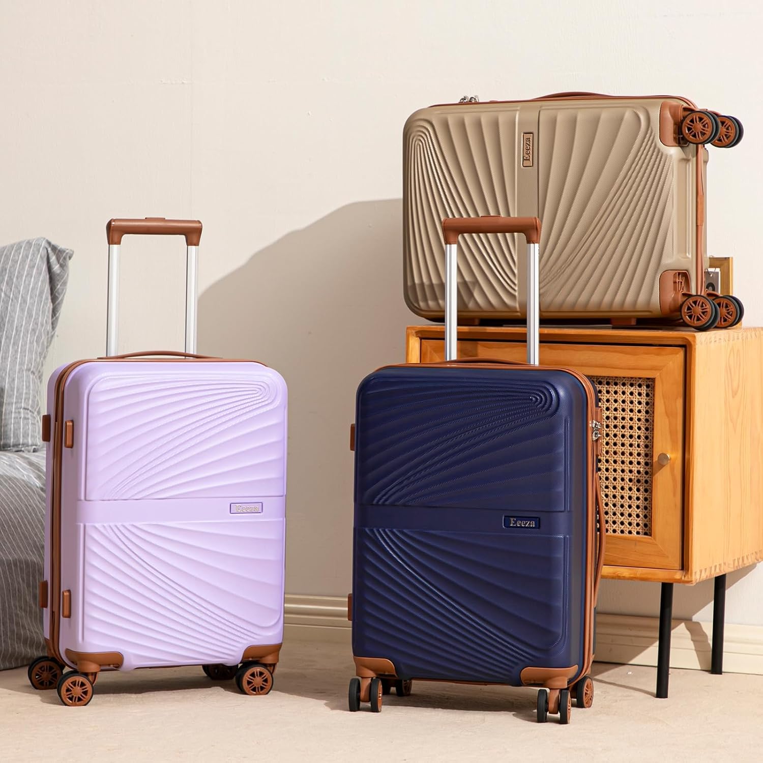 Carry On Luggage Set Suitcase 3 Piece,Purple (20"/BP/TB) - Image 9