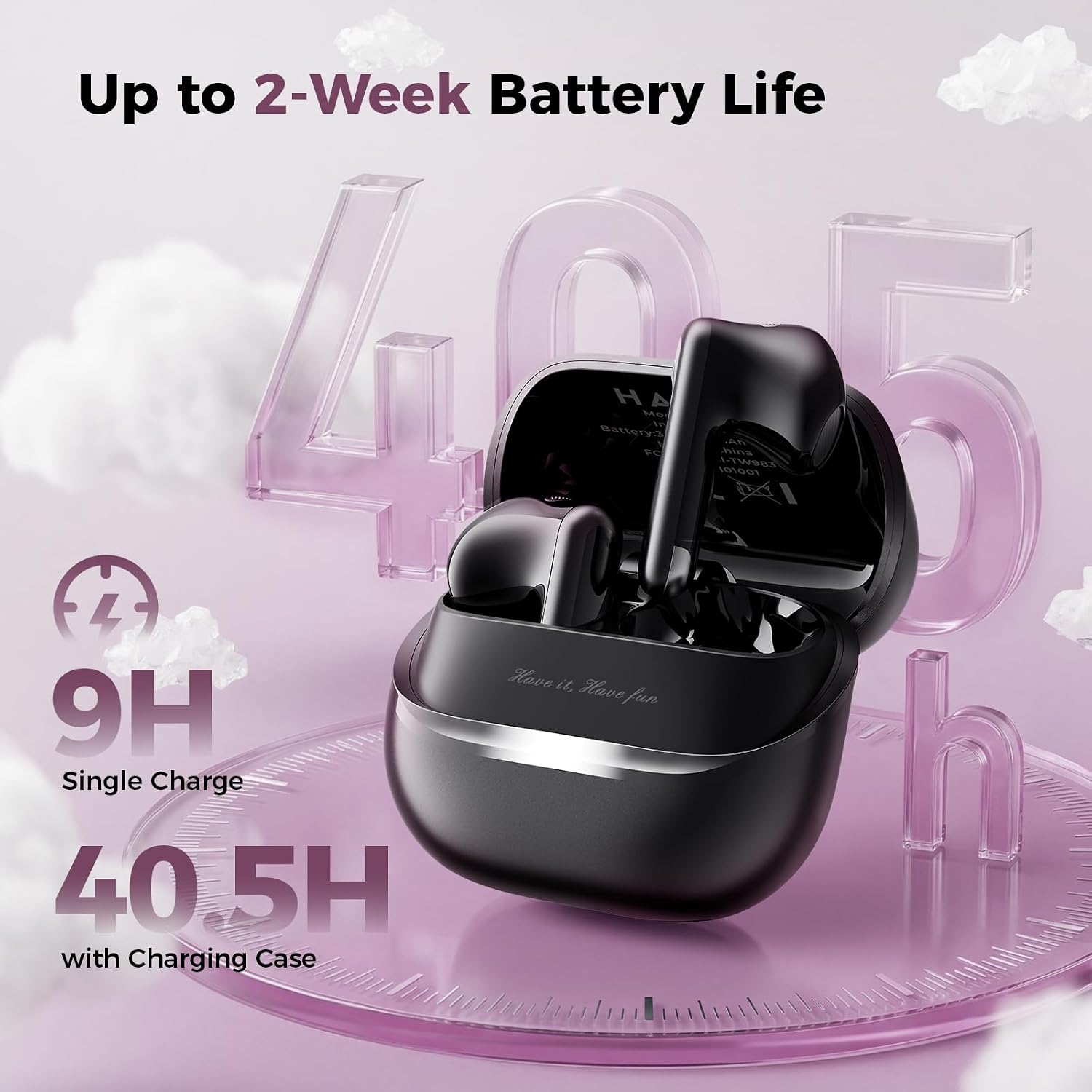 havit Space T1 Wireless Earbuds, Adaptive Hybrid Active Noise Cancelling Bluetooth Earbuds, 6-Mic AI ENC, Head-Tracked Spatial Audio, 40.5H Playtime, Semi-in-Ear Fit, Bluetooth 6.0, IP54, Black - Image 7