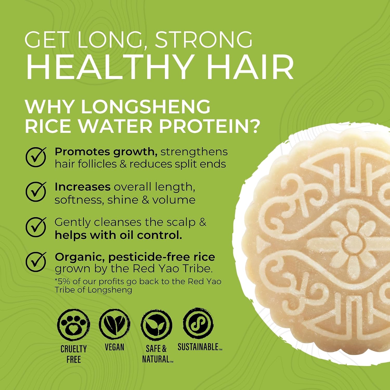 Viori Strengthening Shampoo & Conditioner Bar Set - Hidden Waterfall | Strengthens all hair types; vanilla-musk scent; sulfate/paraben/phthalate-free; vegan; handcrafted with Longsheng rice water - Image 2