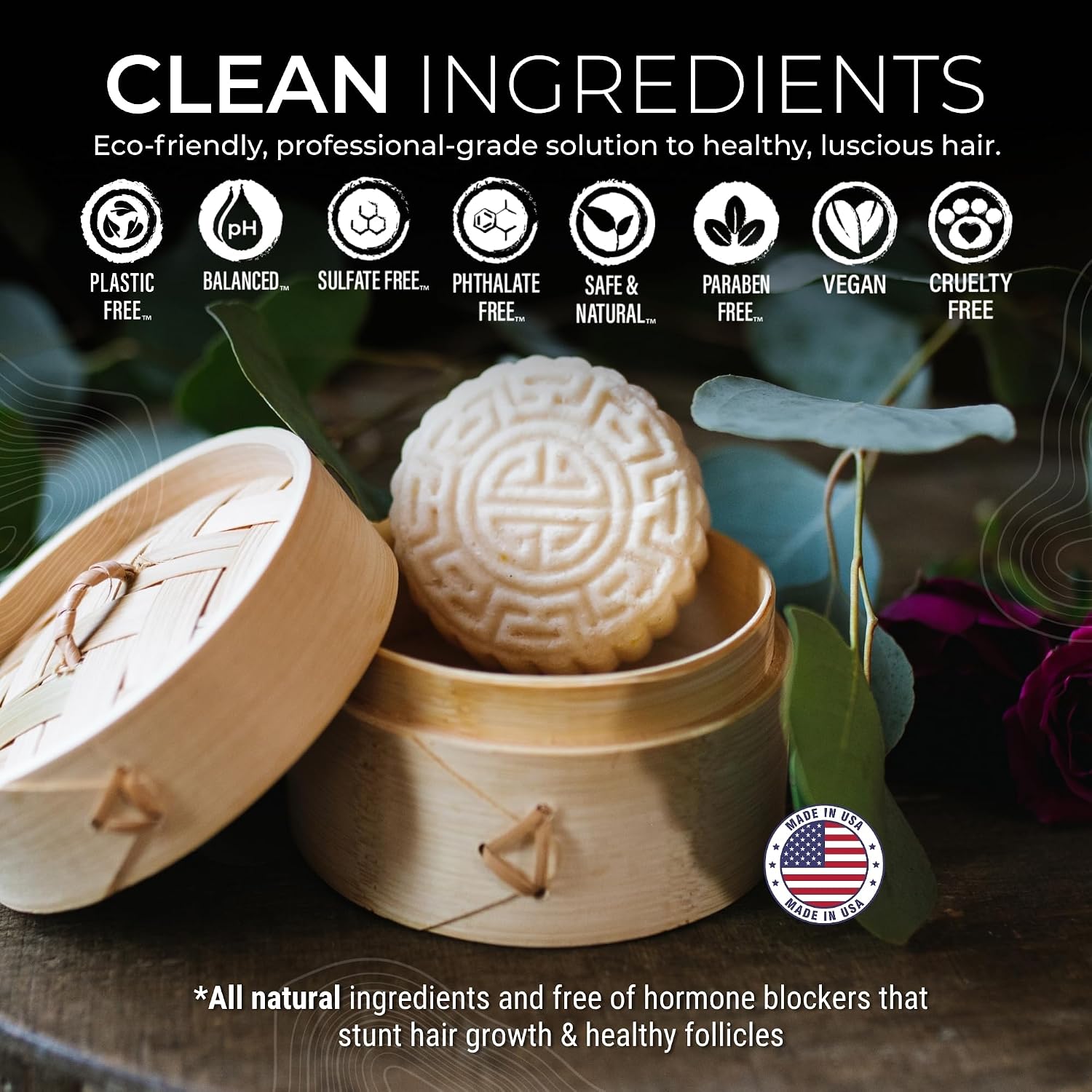 Viori Strengthening Shampoo & Conditioner Bar Set - Hidden Waterfall | Strengthens all hair types; vanilla-musk scent; sulfate/paraben/phthalate-free; vegan; handcrafted with Longsheng rice water - Image 8